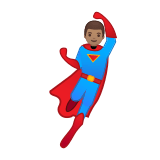 Man Superhero Emoji with Medium Skin Tone, Google style