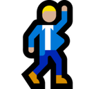 Man Dancing Emoji with Medium-Light Skin Tone, Microsoft style