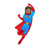 Woman Superhero Emoji with Medium Skin Tone, Google style