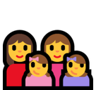 Family: Woman, Woman, Girl, Girl Emoji, Microsoft style