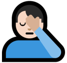 Man Facepalming Emoji with Light Skin Tone, Microsoft style