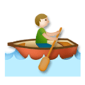 Person Rowing Boat Emoji with Medium-Light Skin Tone, LG style