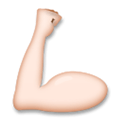 Flexed Biceps Emoji with Light Skin Tone, LG style