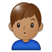 Man Pouting Emoji with Medium Skin Tone, Samsung style