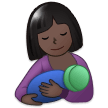 Breast-Feeding Emoji with Dark Skin Tone, Samsung style