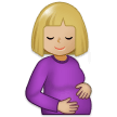 Pregnant Woman Emoji with Medium-Light Skin Tone, Samsung style