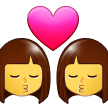 Kiss: Woman, Woman Emoji, Samsung style