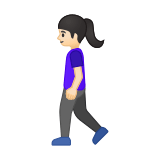 Woman Walking Emoji with Light Skin Tone, Google style
