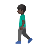 Man Walking Emoji with Dark Skin Tone, Google style
