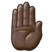 Raised Back of Hand Emoji with Dark Skin Tone, Samsung style
