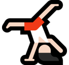 Woman Cartwheeling Emoji with Light Skin Tone, Microsoft style