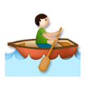 Person Rowing Boat Emoji with Light Skin Tone, LG style