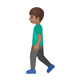 Man Walking Emoji with Medium Skin Tone, Google style