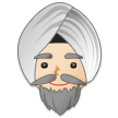 Man Wearing Turban Emoji with Light Skin Tone, Samsung style