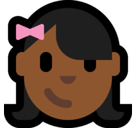 Girl Emoji with Medium-Dark Skin Tone, Microsoft style