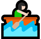 Woman Rowing Boat Emoji with Light Skin Tone, Microsoft style
