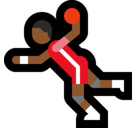 Person Playing Handball Emoji with Medium-Dark Skin Tone, Microsoft style