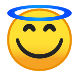 Smiling Face with Halo Emoji, Google style