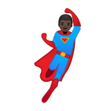 Man Superhero Emoji with Dark Skin Tone, Google style