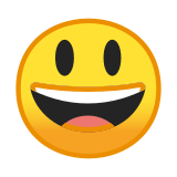 Grinning Face with Big Eyes Emoji, Google style