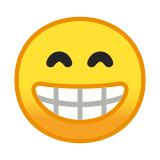Beaming Face with Smiling Eyes Emoji, Google style
