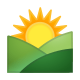 Sunrise Over Mountains Emoji, Google style