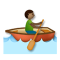 Person Rowing Boat Emoji with Medium-Dark Skin Tone, LG style