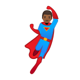 Man Superhero Emoji with Medium-Dark Skin Tone, Google style