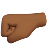 Left-Facing Fist Emoji with Medium-Dark Skin Tone, Apple style