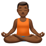 Man in Lotus Position Emoji with Medium-Dark Skin Tone, Apple style