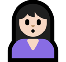 Person Pouting Emoji with Light Skin Tone, Microsoft style