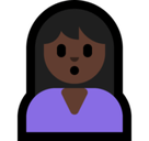 Person Pouting Emoji with Dark Skin Tone, Microsoft style