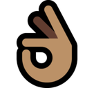 Ok Hand Emoji with Medium Skin Tone, Microsoft style
