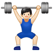 Person Lifting Weights Emoji with Light Skin Tone, Samsung style