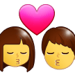 Kiss: Woman, Man Emoji, Samsung style