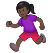 Woman Running Emoji with Dark Skin Tone, Samsung style