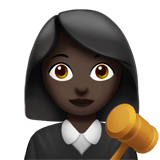 Woman Judge Emoji with Dark Skin Tone, Apple style
