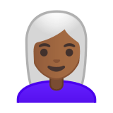 Woman: Medium-Dark Skin Tone, White Hair, Google style