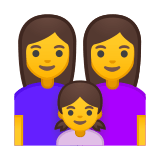 Family: Woman, Woman, Girl Emoji, Google style