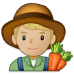 Man Farmer Emoji with Medium-Light Skin Tone, Samsung style