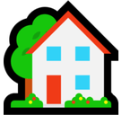 House with Garden Emoji, Microsoft style