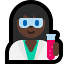 Woman Scientist Emoji with Dark Skin Tone, Microsoft style