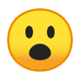 Face with Open Mouth Emoji, Google style