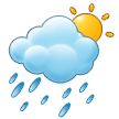 Sun Behind Rain Cloud Emoji, Samsung style