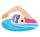 Woman Swimming Emoji with Light Skin Tone, Facebook style