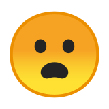 Frowning Face with Open Mouth Emoji, Google style