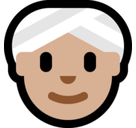 Woman Wearing Turban Emoji with Medium-Light Skin Tone, Microsoft style