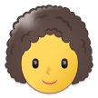 Woman: Curly Hair Emoji, Samsung style