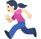 Woman Running Emoji with Light Skin Tone, Facebook style