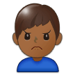 Man Frowning Emoji with Medium-Dark Skin Tone, Samsung style